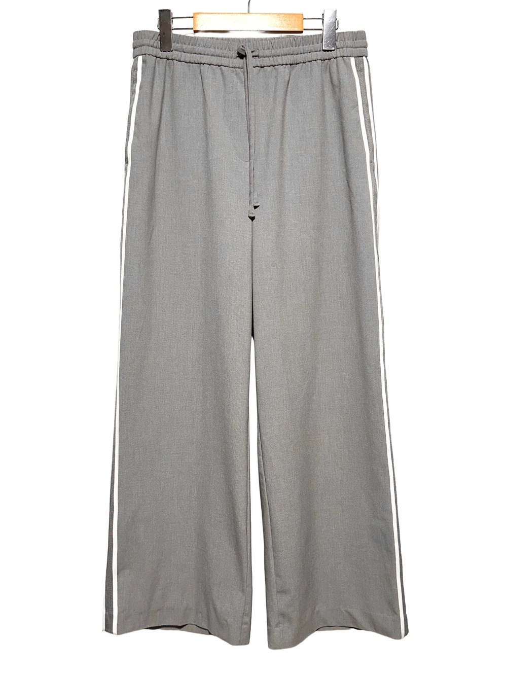 Rachel Roy Gray Wide Leg Side Stripe Pull On Pants M